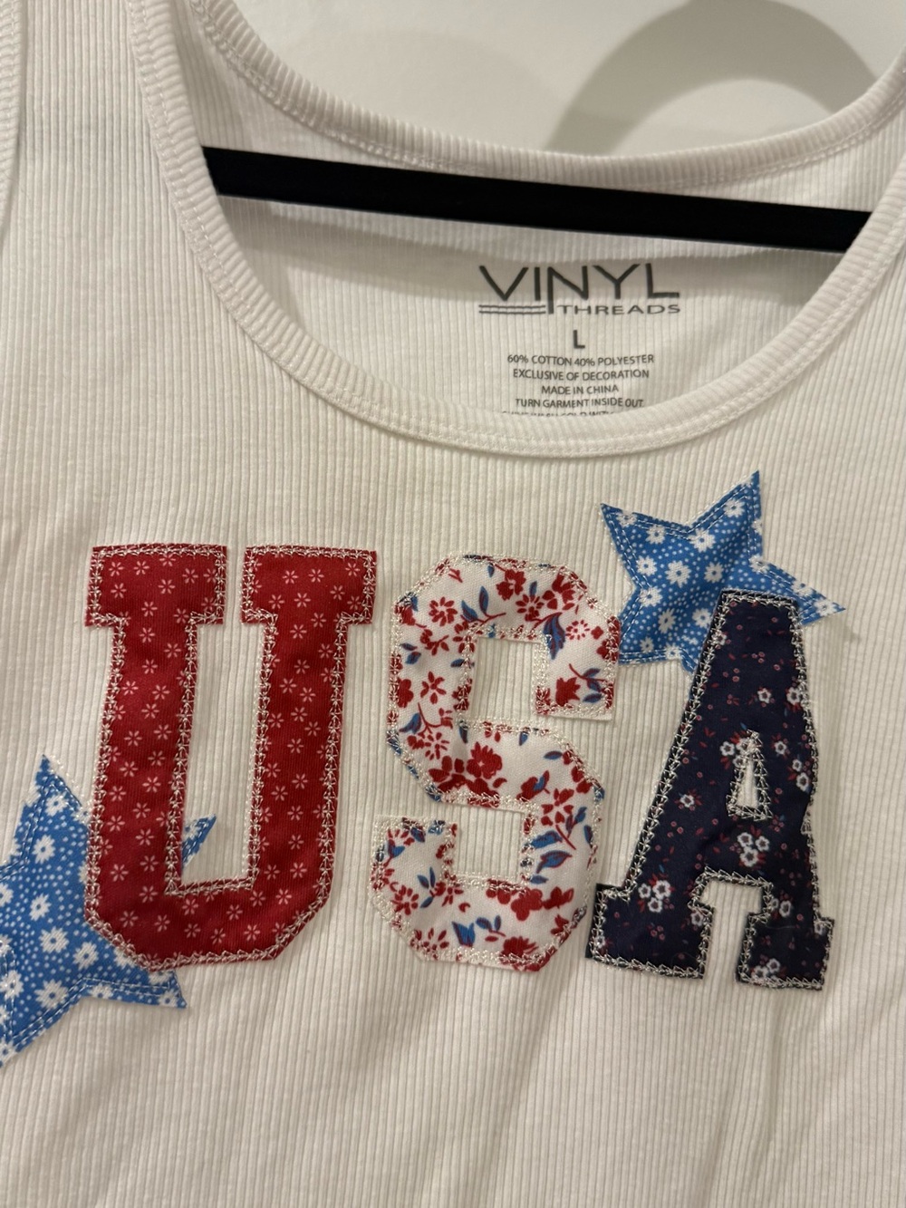 USA Patchwork Ribbed Tank Top - Picture 2 of 3